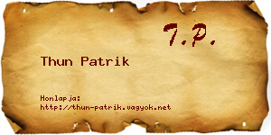 Thun Patrik névjegykártya